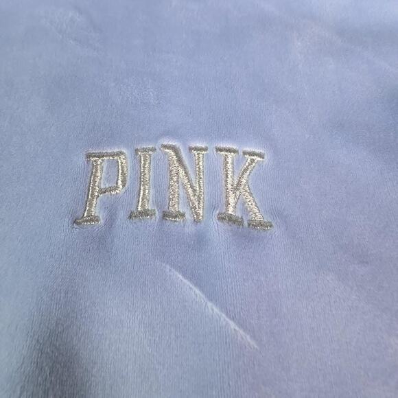 PINK Victoria's Secret Pullover Women's Large Fleece Velour Quarter Zip Pocket - Picture 3 of 16